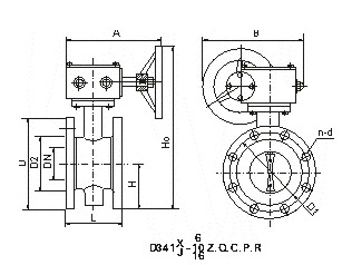 蜗轮法兰式软密封蝶阀 D341X